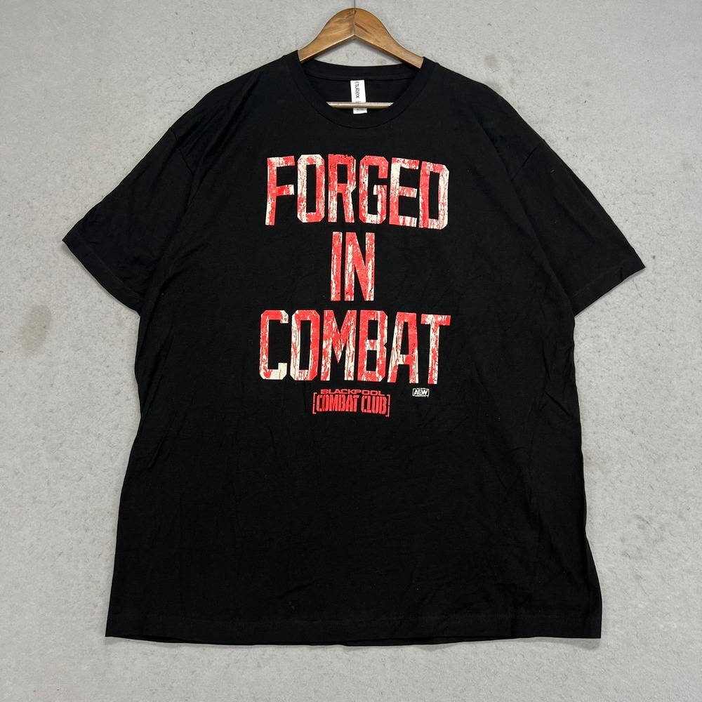 AEW Blackpool Combat Club Forged In Combat T-Shirt Mens XXL Black Wrestling WWE